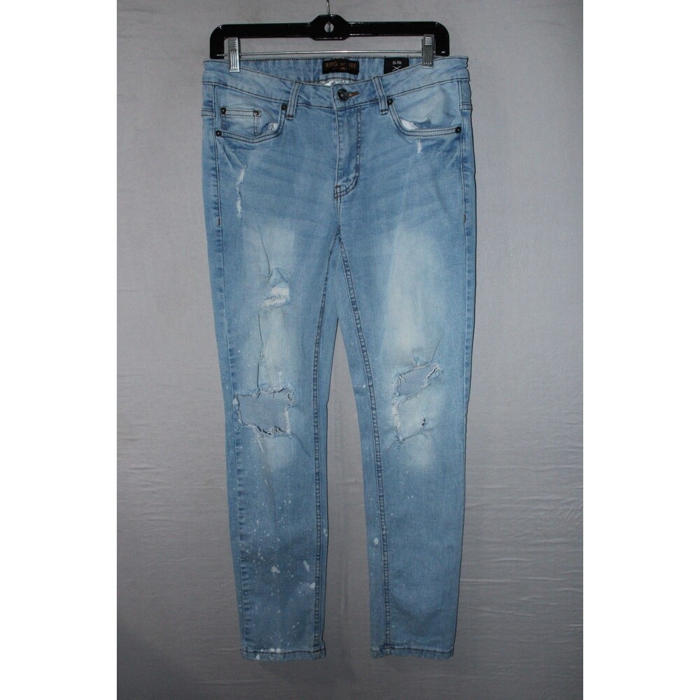 Ring of Fire Mens Jeans Slim Fit Distressed Denim Jeans 30 x 30 Casual